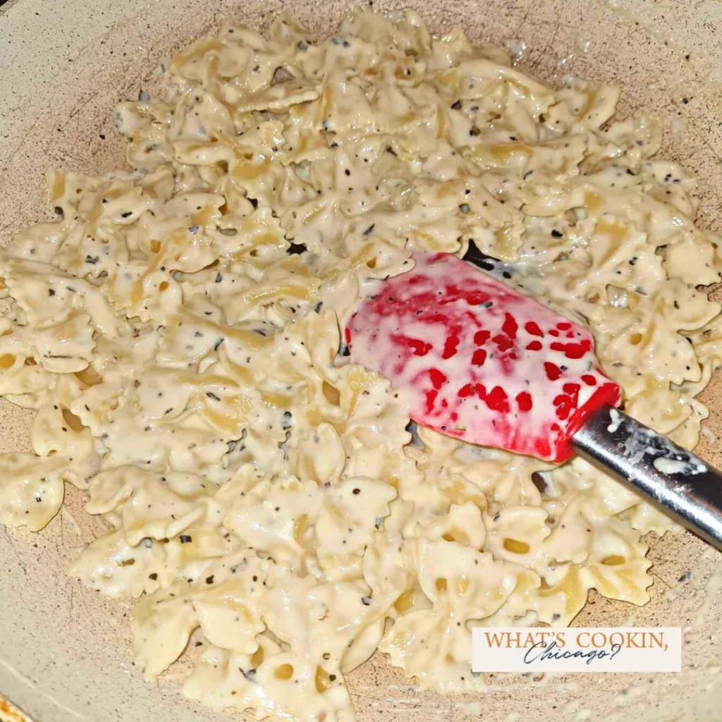 mixing flakes with spatula